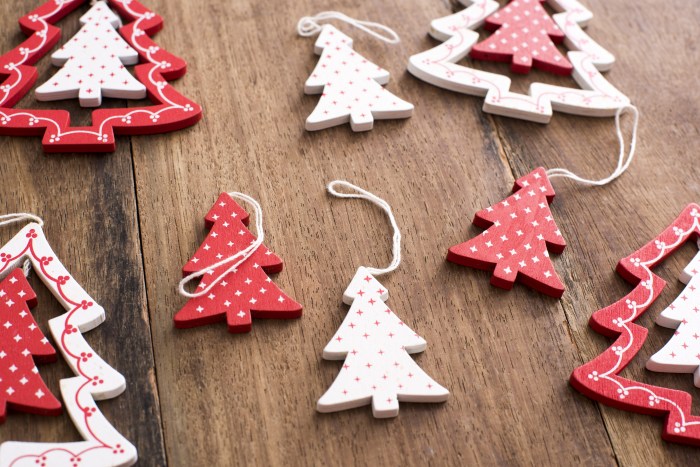 Wooden christmas tree ornament